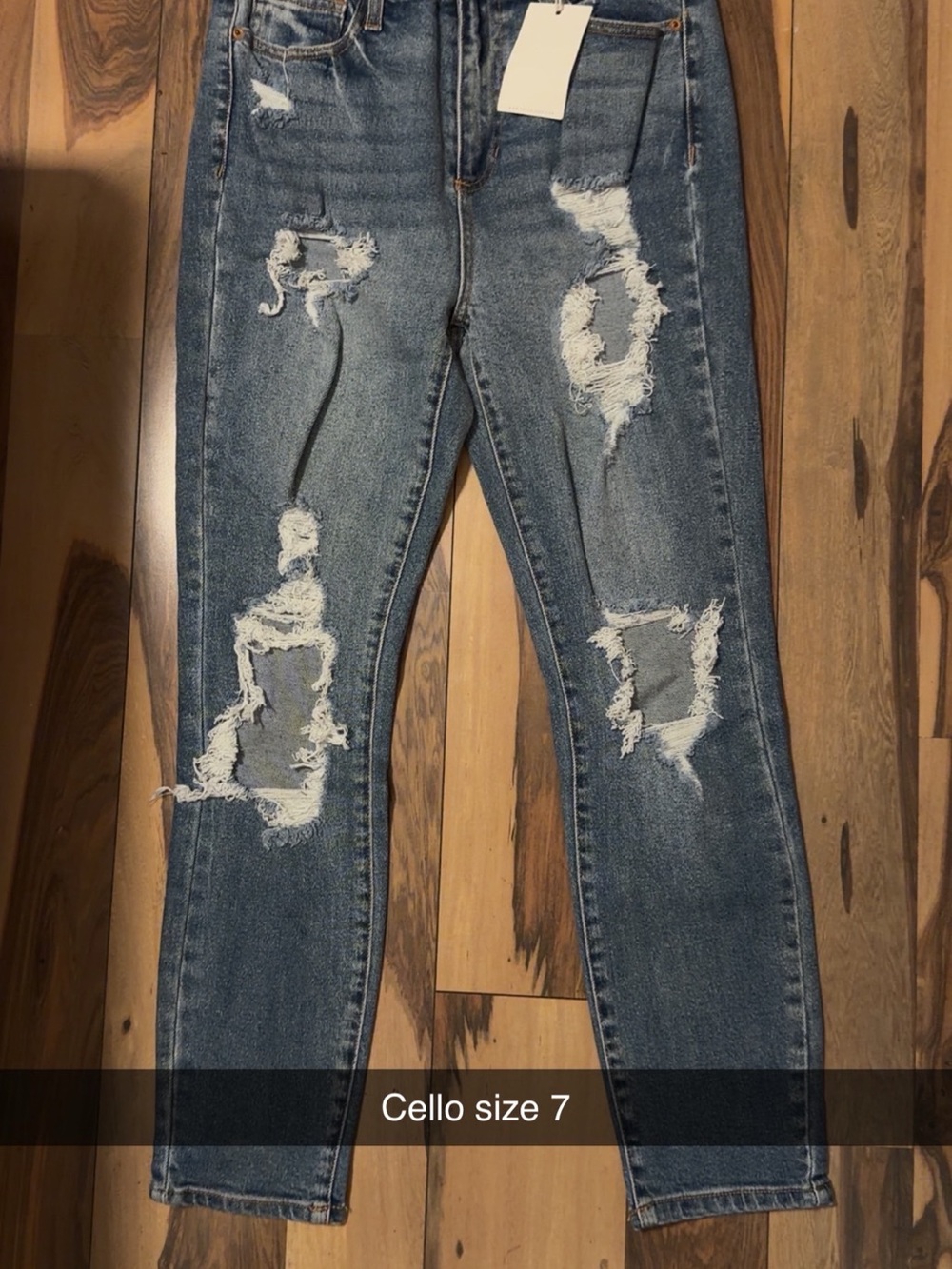 Cello Women's Ripped Skinny Jeans in Medium Blue